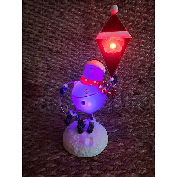 Vtg. Lighted Acrylic Skiing Bobble Christmas Snowman Santa Kite JC Penny Holiday - Picture 7 of 15